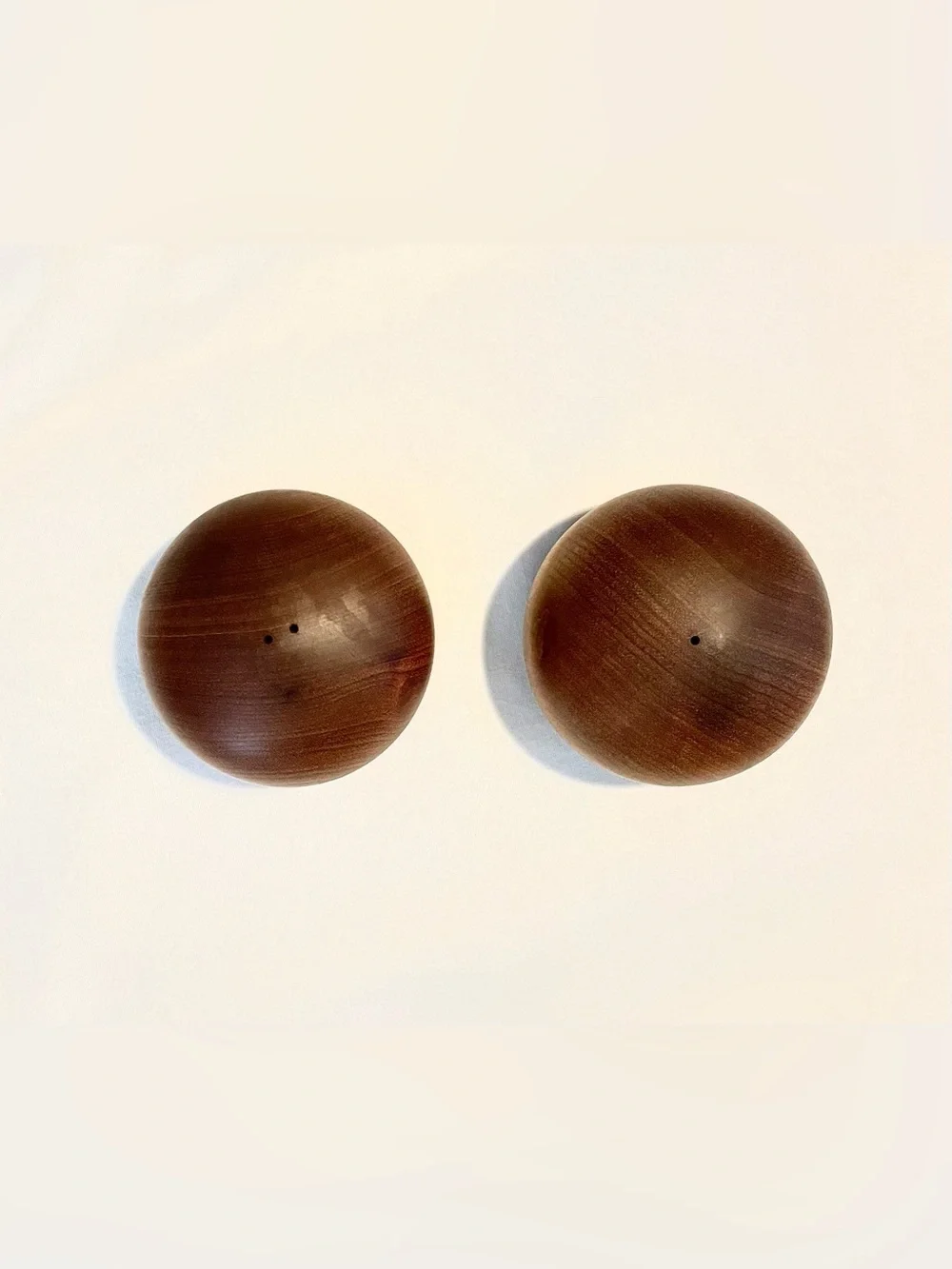 *MCM* Salt & Pepper Set - Ball Type Design - Myrtlewood-Vintage - 2.5